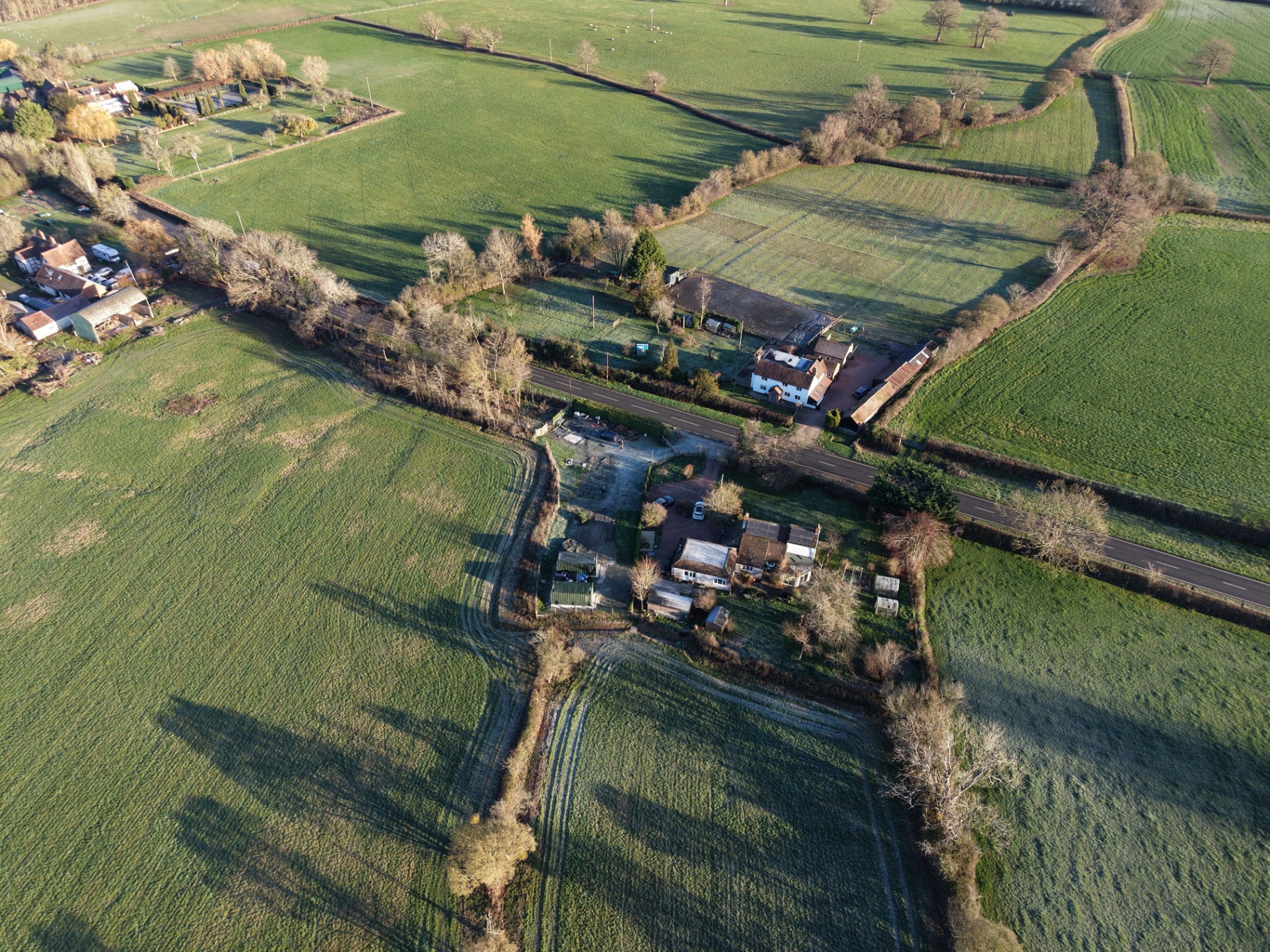 Aerial view of UK countryside
